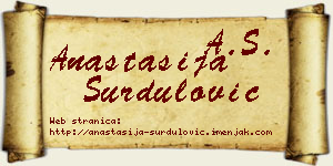 Anastasija Surdulović vizit kartica